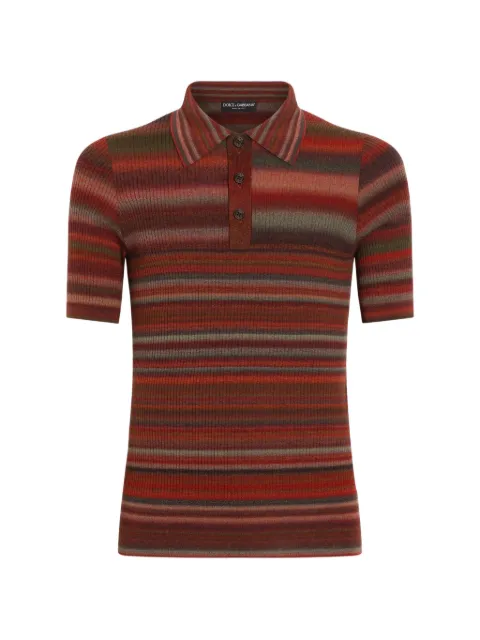 Dolce & Gabbana striped wool polo shirt Red GXZC1TJDVL2