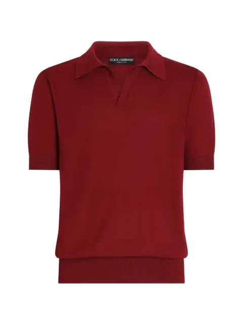 Dolce & Gabbana cashmere polo short Red GXZBUTJBW1W