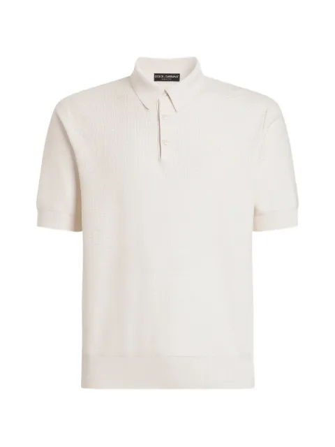 Dolce & Gabbana polo shirt in fine-gauge silk White GXZ02ZJBSPR