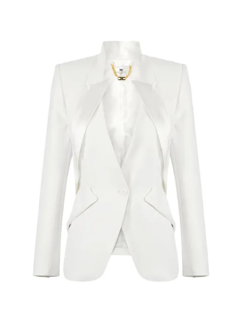 Elisabetta Franchi jacket in lightweight crêpe fabric with satin lapels White GI19261E2