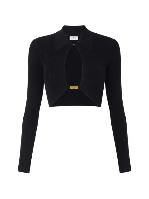Elisabetta Franchi micro-braided cut-out top Black MK85B61E2