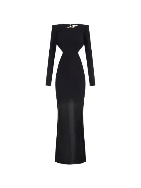 Elisabetta Franchi cut-out train asymmetric dress Black ABR3261E2