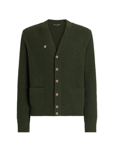 Dolce & Gabbana English rib-knit cardigan Green GXVAKTJGMKE