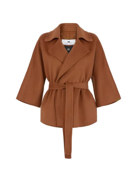Elisabetta Franchi coat in wool cloth Brown CP70D61E2