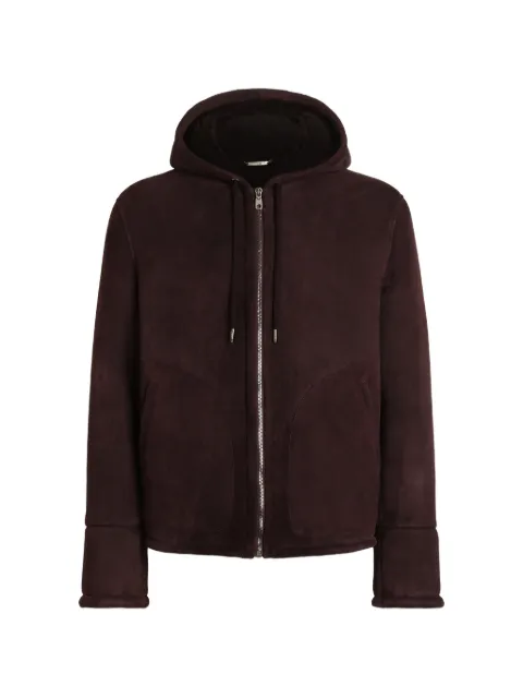 Dolce & Gabbana suede shearling jacket Red G9CLOLHUPCP