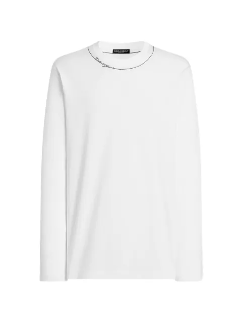 Dolce & Gabbana cotton t-shirt with embroidery White G8SD2ZG7P9O