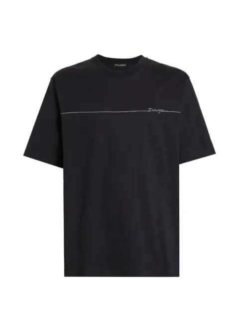Dolce & Gabbana cotton T-shirt with logo Blue G8PN9ZG7P9N