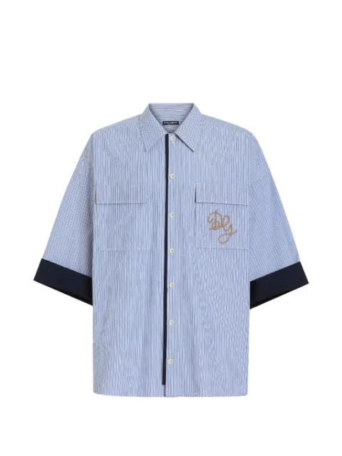Dolce & Gabbana striped cotton shirt Blue G5OU8ZFR54O