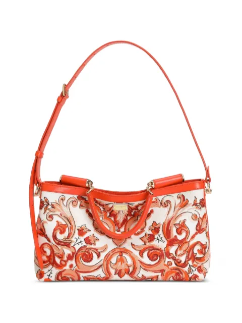 Dolce & Gabbana medium Vittoria handbag with majolica-embroidery White BB7896A0623