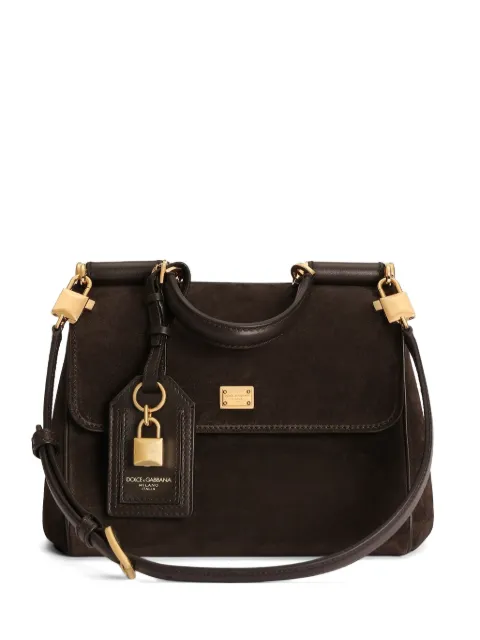 Dolce & Gabbana small My Sicily handbag in split calfskin Brown BB7781BO903