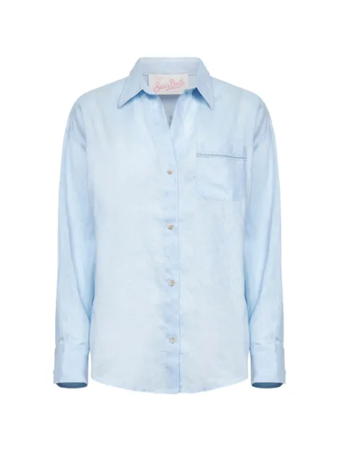 MC2 Saint Barth chest-pocket linen shirt Blue CYS0002