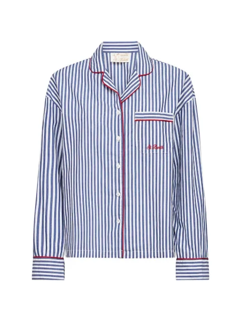 MC2 Saint Barth striped-pattern piping-detailing shirt Blue ASR0001