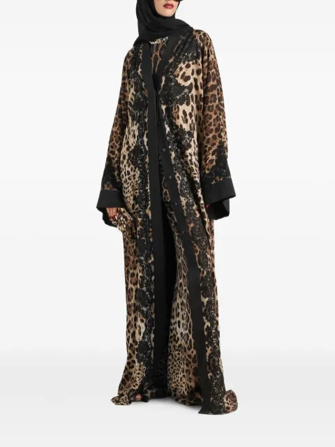 Dolce & Gabbana leo-print charmeuse trousers Neutrals FTDILTFSADD