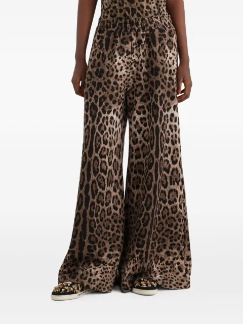 Dolce & Gabbana leo-print fleece trousers Neutrals FTDJGTFS785