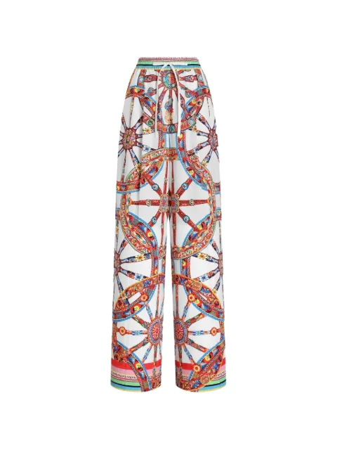 Dolce & Gabbana Carretto-print poplin trousers White FTDCOTGDDTE