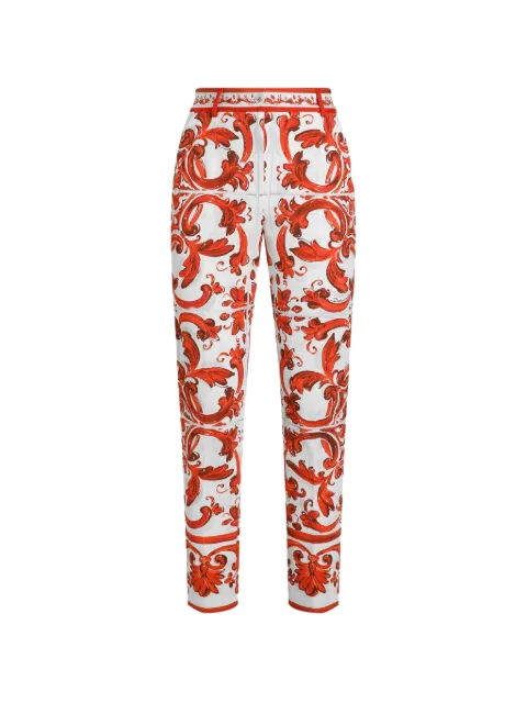 Dolce & Gabbana Majolica-print brocade trousers White FTDBSTGDDRF