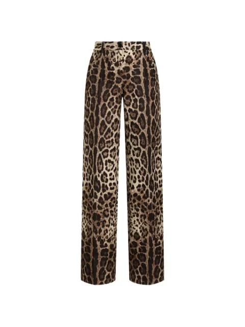 Dolce & Gabbana leo-print brocade trousers Neutrals FTC31TFSTB3
