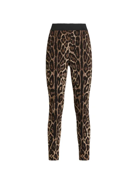 Dolce & Gabbana leo-print cady leggings Neutrals FTANETFSRKY