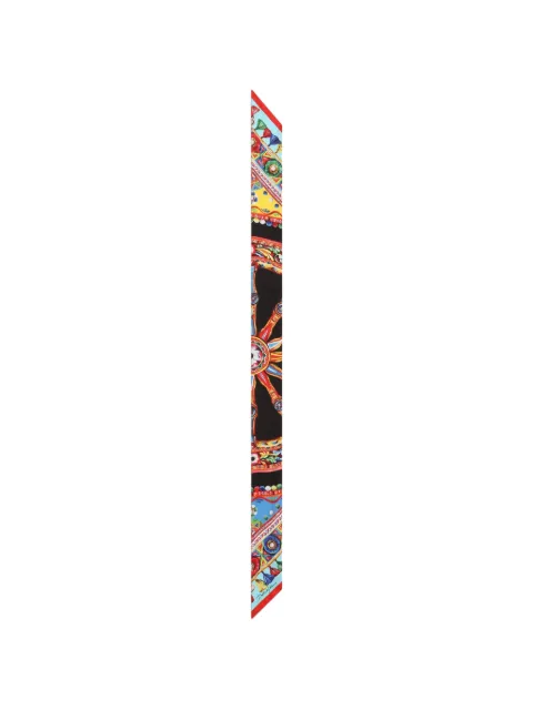 Dolce & Gabbana 6X100 Carretto-print silk twill bandeau Black FS215AGDDWL