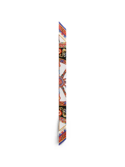 Dolce & Gabbana 6x100 Carretto-print silk twill bandeau White FS215AGDDWL