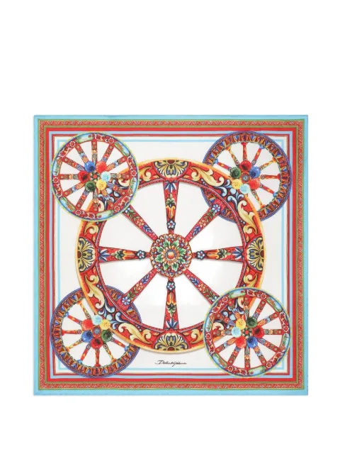 Dolce & Gabbana 50x50 Carretto-print silk twill scarf White FN093RGDDU4