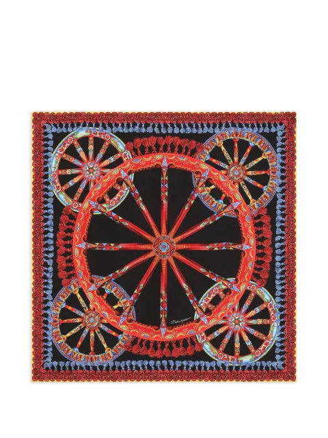 Dolce & Gabbana Carretto-print silk scarf Black FN090RGDDU5