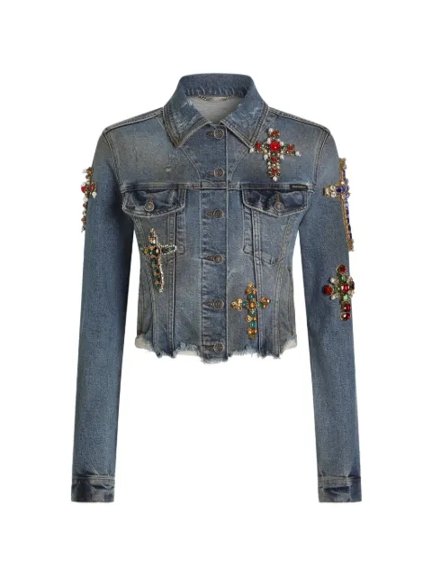 Dolce & Gabbana denim jacket with embroidery Blue F9U67ZG8PG6