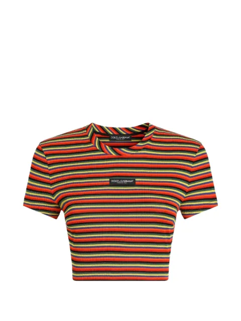 Dolce & Gabbana striped jersey T-shirt Orange F8V95TFB7DL