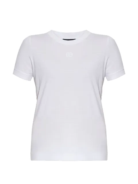 Dolce & Gabbana jersey T-shirt with DG-embroidery White F8U08ZGDDYD