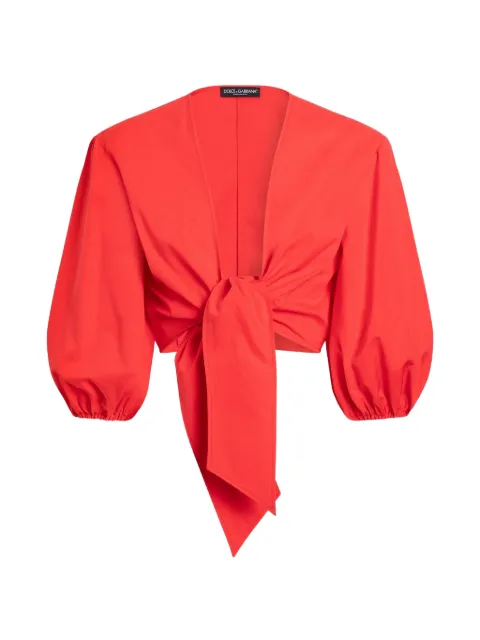 Dolce & Gabbana cotton poplin top Red F7BR0TFU62Q