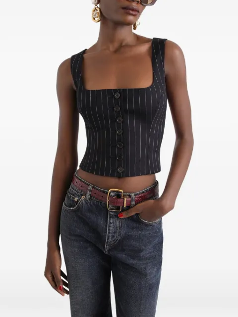 Dolce & Gabbana pinstripe wool waistcoat Black F797ATFRBC0