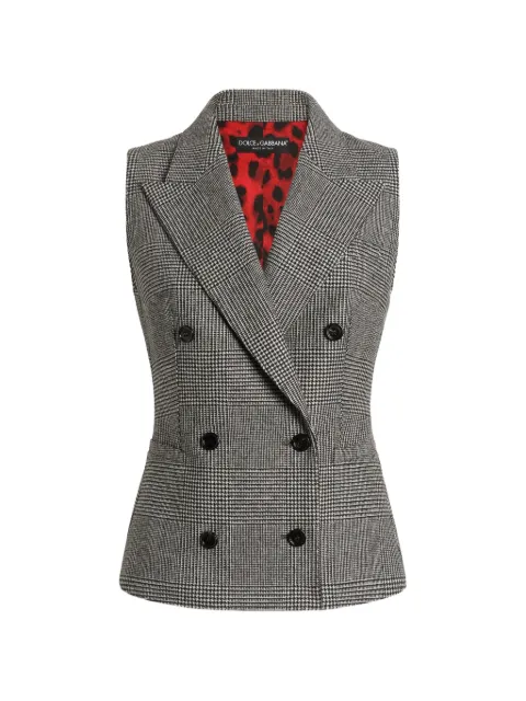 Dolce & Gabbana vest in glen plaid flannel Grey F794ATFQ2O5