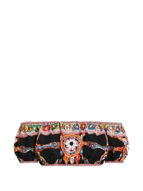 Dolce & Gabbana Carretto-print poplin top Black F755RTGDDTF