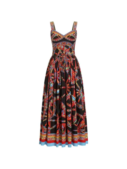 Dolce & Gabbana Carretto-print poplin dress Black F6TTHTGDDTF