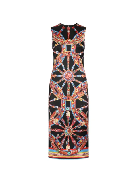 Dolce & Gabbana Carretto-print satin dress Black F6GASTGDDT8