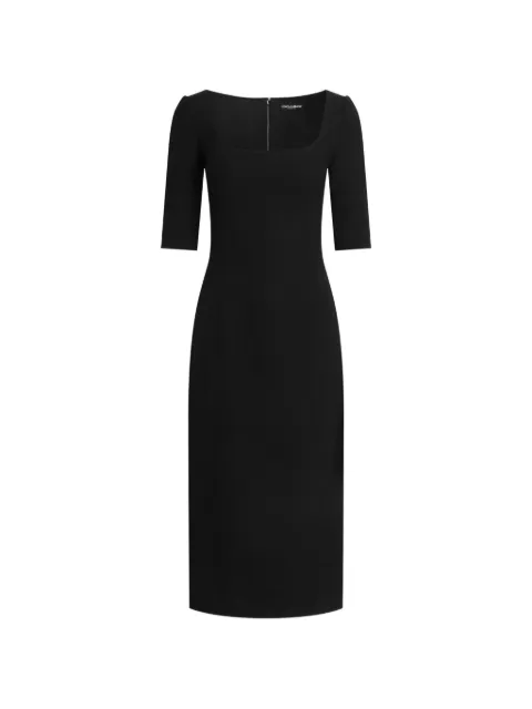 Dolce & Gabbana double wool crêpe dress Black F623GTFU2L8
