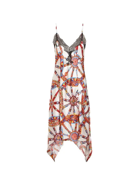Dolce & Gabbana silk satin dress with Carretto-print White F617TTIS13Y