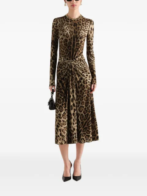Dolce & Gabbana leo-print viscose jersey dress Neutrals F615DTFS8DM