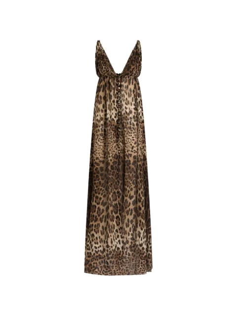Dolce & Gabbana EXCLUSIVE leo-print sheer dress Neutrals F612OTFSAS2