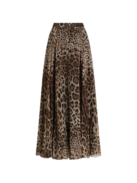 Dolce & Gabbana leo-print chiffon skirt Neutrals F4DC8TFS1AR
