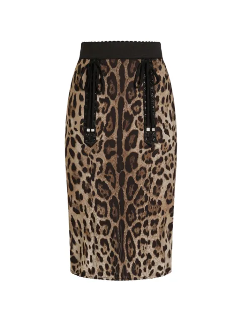 Dolce & Gabbana leo-print fabric skirt Neutrals F4DC2TFSUBF