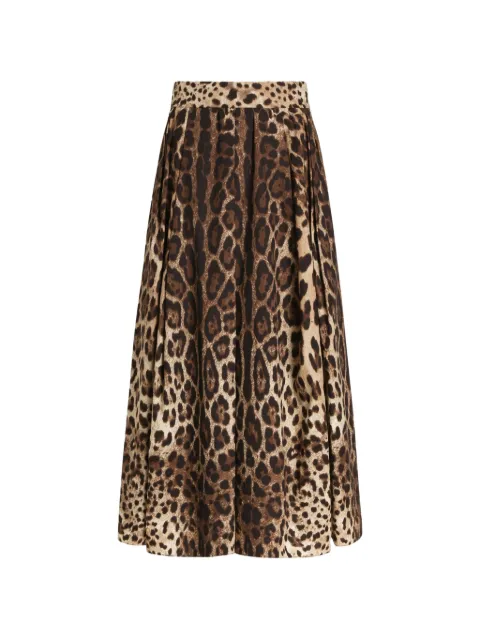 Dolce & Gabbana leo-print poplin skirt Neutrals F4CULTHS5E3