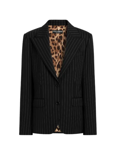 Dolce & Gabbana Linda single-breasted jacket in pinstripe wool Black F29WWTFRBC0