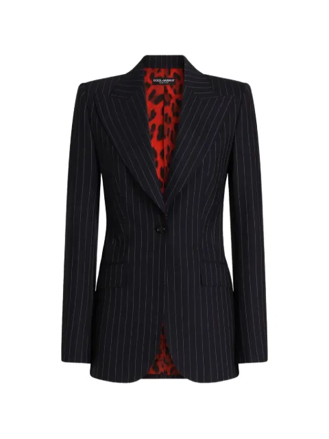 Dolce & Gabbana Turlington single-breasted jacket in pinstripe wool Blue F29QGTFRBDR