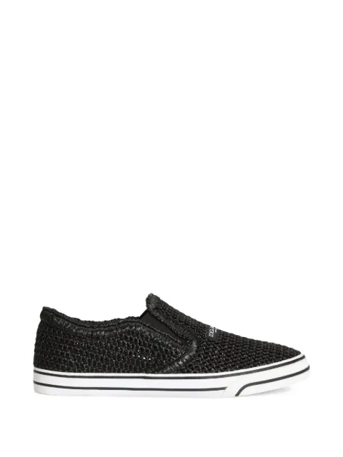 Dolce & Gabbana DG sailing sneakers in raffia Black CS2479A0903