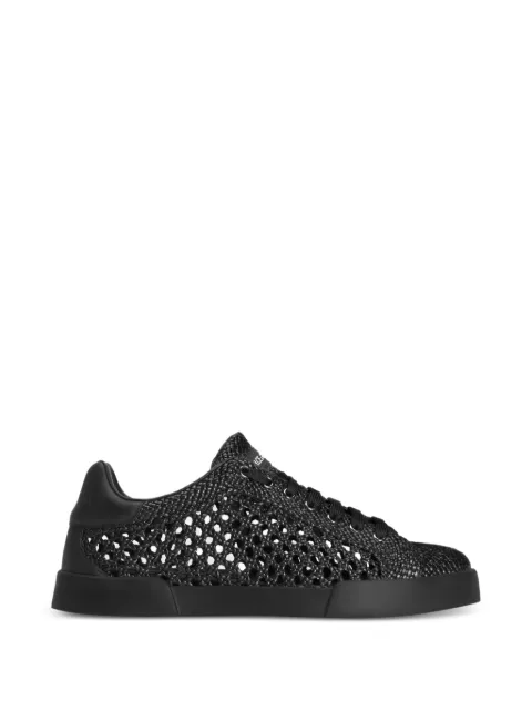 Dolce & Gabbana portofino sneakers in woven leather Black CS2350A0806