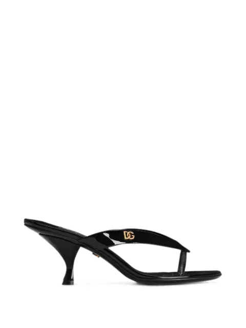 Dolce & Gabbana patent leather thong sandals Black CR2044A1471