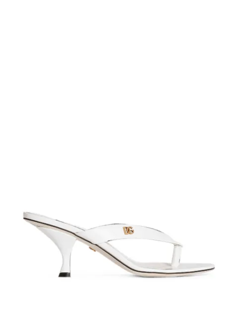 Dolce & Gabbana patent leather thong sandals White CR2044A1471