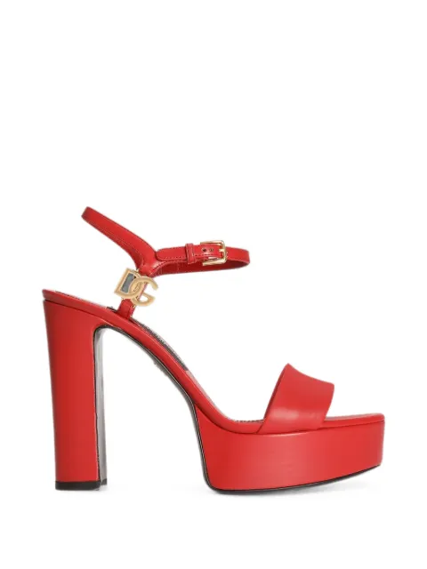 Dolce & Gabbana calfskin platform sandals Red CR2027AP412