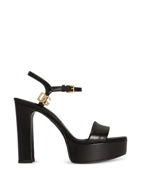 Dolce & Gabbana calfskin platform sandals Black CR2027AP412